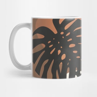 Boho Earth Tones Monstera Deliciosa, Botanical Print Mug